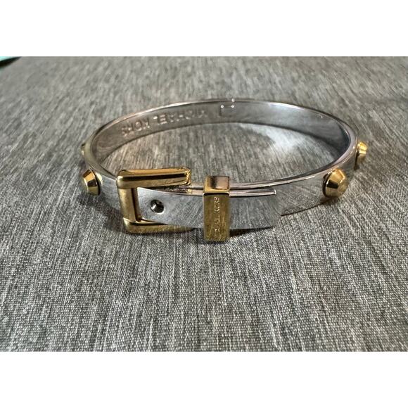 Michael Kors Two-Tone Hinge Buckle Bangle Bracelet - Picture 3 of 4